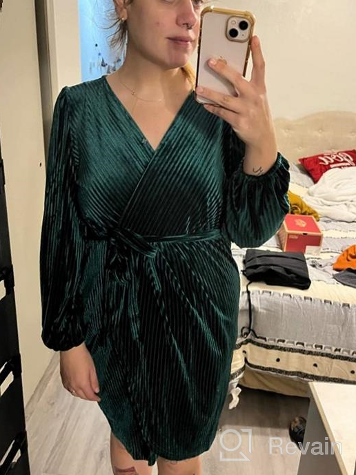 img 1 attached to BerryGo'S Velvet Wrap Dress - The Perfect Blend Of Elegance And Sensuality For Winter Parties review by Christie Miller