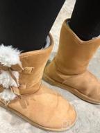 img 1 attached to Women'S Mid-Calf Winter Snow Boots With Side Bows, Suede Upper, Size 6-11 review by Biswaroop Hawkins