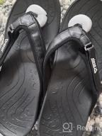 img 1 attached to V.Step'S Black Leather Flip Flops With Arch Support: Perfect For Men And Women With Plantar Fasciitis review by Davaun Pritchard