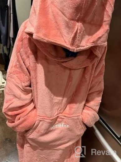 img 1 attached to Stay Warm And Comfy With Hiturbo Plush Changing Robe! Oversize Hooded Surf Poncho With Pocket For Aquatics And Home review by James White