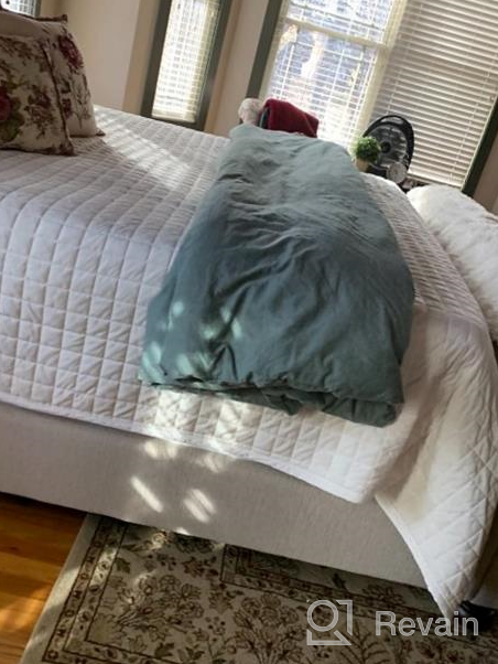 img 1 attached to Experience Unmatched Comfort With Travan'S Ultra Soft Washed Cotton Duvet Cover Set In Classic White Stripes, King Size review by Corey Michaels