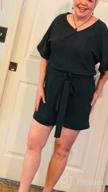 img 1 attached to Stylish And Comfortable Women'S V Neck Romper With Pockets And High Waist Belt review by Jim Martin