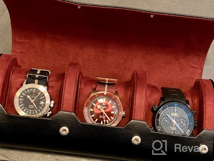img 1 attached to Secure Your Watches With ROTHWELL'S 100% Real Leather Watch Roll Travel Case - Fits All Wrist & Smart Watches Up To 50Mm. review by Brandon Boones