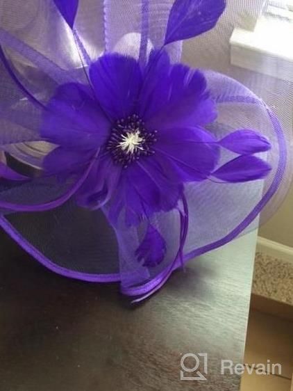 img 1 attached to Women'S Fascinator Hair Clip Hat - Feather Flower Veil For Wedding & Tea Party Hats By SAFERIN review by Ben Rodriguez