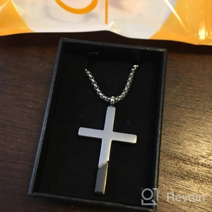 img 1 attached to 🔥 Stylish Stainless Steel Cross Necklace with Adjustable Chain for Men and Women by 555Jewelry review by Brian Tompkins