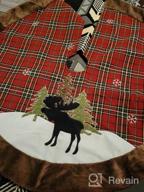 img 1 attached to HAUMENLY Burlap Christmas Tree Skirt, Buffalo Plaid Reindeer Tree Skirt For Xmas Tree Holiday Party Decoration - 32 Inches review by Jeremy Miller