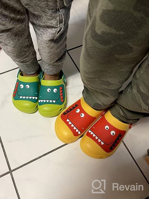 img 1 attached to 🦕 Adorable RJVW Dinosaur Slippers for Toddlers: Comfortable Cartoon Boys' Shoes in Clogs & Mules review by Joe Gilmartin