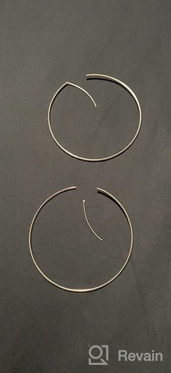 img 1 attached to Stunning 925 Sterling Silver Large Hoop Earrings - Circle Endless Huggie Style for Women & Girls in 50/60/70/90mm Sizes review by Amanda Anderson