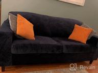 img 1 attached to 🛋️ Stretch Velvet Sofa Slipcovers: 3-Piece Set for 2 Cushion Sofas, Soft & Machine Washable, with Individual Seat Cushion Covers - Medium, Blue review by Jay Sterns