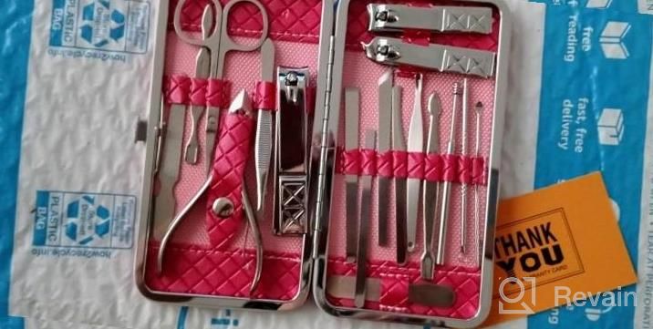 img 1 attached to 18Pcs Professional Manicure Pedicure Set Nail Clippers Travel Hygiene Stainless Steel Nail Cutter Care Kit With Leather Case By Teamkio review by David Monaco
