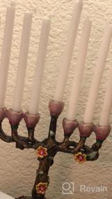 img 7 attached to Crystal Rhinestone Bejeweled 7-Branch Menorah Candle Holder With Hand-Painted Star Of David Enamel Candlesticks