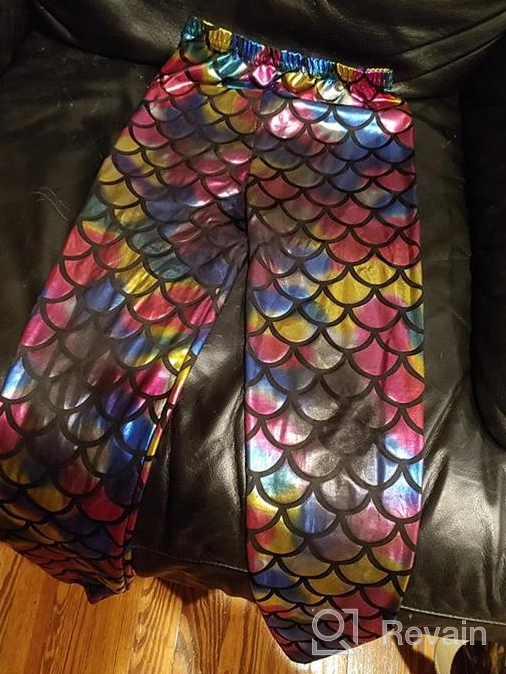 img 1 attached to Loxdonz Kids Mermaid Fish Scale Long Leggings: Stretchy and Stylish Tight Pants for Baby Girls review by Joyce Wright