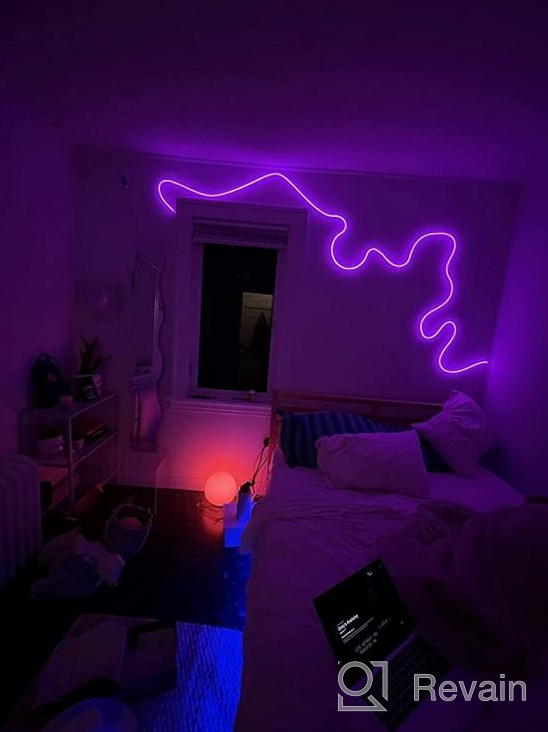 img 1 attached to Govee Neon Rope Lights RGBIC, 16.4Ft LED Strip Lights Music Sync, Customizable DIY Design, Works With Alexa Google Assistant, Personalized Neon Lights For Gaming Room Wall Decor (Not Support 5G WiFi) review by Morgan Gilmore