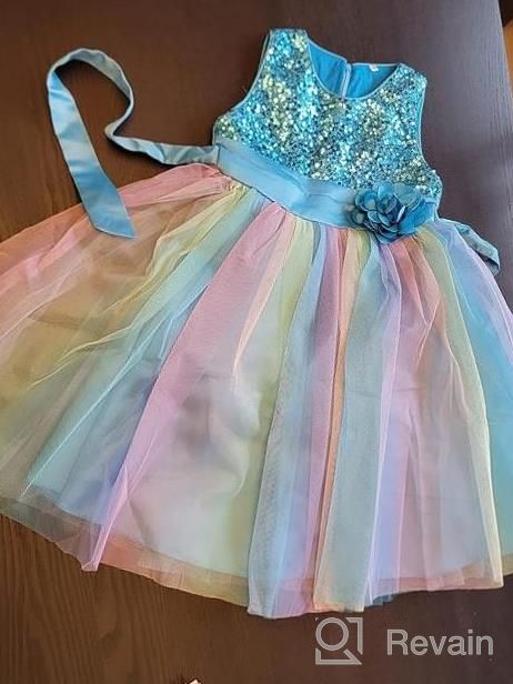 img 1 attached to Rainbow Sequin Tutu Dress For Flower Girls: Ideal For Birthday Parties, Pageants And Special Occasions, By JerrisApparel review by Timothy Spinner