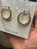 img 1 attached to Chunky Gold Hoop Earrings for Women - 925 Sterling Silver Post, 14K Gold Plated Small Thick Gold Hoops review by Luis Despain