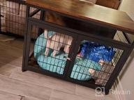 img 1 attached to 🐶 HOOBRO Dog Crate Furniture, Wooden Dog Crate, 3-Door Indoor Dog Kennel, Decorative Mesh Pet Crate End Table for Medium/Small Dog, Chew-Resistant Dog House in Rustic Brown and Black - BF63GW03 review by Anthony Daniels