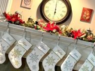 img 1 attached to DIBSIES Personalized Sparkling Snowflakes Christmas Stocking (Silver) review by Turbo Jiles