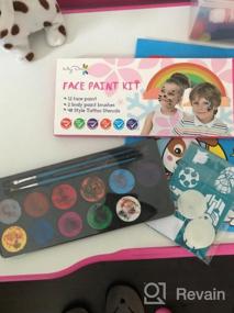 img 6 attached to Безопасный и нетоксичный набор для рисования лица Maydear Pearl для детей - большие краски на водной основе в 12 цветах