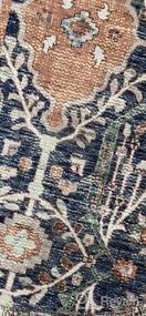 img 6 attached to Softwoven Rugs, Runner Machine Washable Rug, 90% Cotton, Non-Slip, Family & Pet Friendly, Stain Resistant, Non-Shed, Traditional Vintage Area Rug For Living Room, Hallway - Navy And Brown
