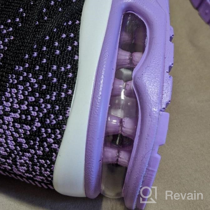 img 1 attached to RomenSi Sneakers Lightweight Breathable BlackPurple review by Scott Mcgowan