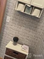img 1 attached to Grey And White Brick Wallpaper Peel And Stick - Self Adhesive Removable Wall Paper For Backsplash, Fireplace Decoration, And Shelf Lining - 17.7" X 393.7 review by Jeff Richmond