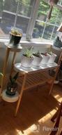 img 1 attached to Breathe Easier With The Wisuce Bamboo Indoor 2 Tier Plant Stand - Perfect For Multiple Plants And Window Displays! review by Oliver Phelps