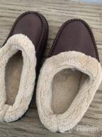 img 1 attached to Akk Mens Leather Slippers Comfy Handmade Stitch Slip-On House Shoes Warm Faux Fur Lined Rubber Sole Indoor Outdoor review by Brian Rogers
