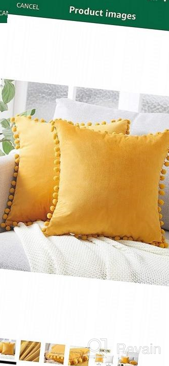 img 1 attached to Pack Of 2 Dark Green Pom Pom Velvet Decorative Throw Pillow Covers - Soft Particles, Ideal For Couch, Bedroom, Or Car - 12X20 Inches - Top Finel Cushion Covers review by Edgar Vasquez