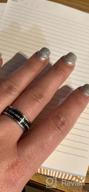 img 1 attached to ✝️ ALEXTINA 7MM Black Stainless Steel Bible Verse Rings: Isaiah 41:10 Joshua 1:9 - Perfect Christian Spinner Wedding Bands, Size 6 to 12 review by Shafiq Wang