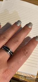 img 6 attached to ✝️ ALEXTINA 7MM Черные нержавеющие стальные кольца с библейскими стихами: Исаия 41:10 Иисус 1:9 - идеальные христианские вращающиеся обручи для свадеб, размер с 6 по 12