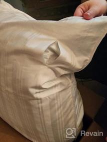 img 6 attached to Набор из 2 подушек для кровати коллекции "Hotel Collection" - Puredown® гусятиной с пером с 100% хлопковыми шелковыми наволочками и гладкими протекторами, стандартного/королевского размера.