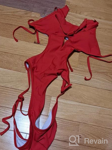 img 1 attached to Womens' Halter Ruffle Cutout Monokini Swimsuit With Sexy Lace-Up Detailing - Perfect Bathing Suit For Beach And Pool review by Billy Stull