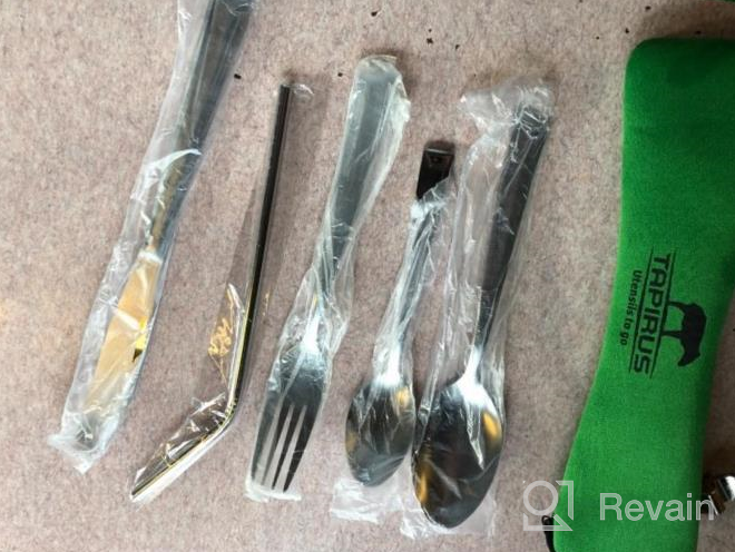 img 1 attached to Tapirus 6-Piece Portable Stainless Steel Utensil Set With Waterproof Carrying Case And Carabiner - Ideal For Camping, Picnics & Meals On The Go review by Victor Ahmed