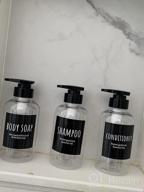 img 1 attached to Refillable 10.1Oz Shampoo Bottles With Grey Pump Dispenser For Shower, Body Soap, And Hair Conditioner - Set Of 3 review by John Talcott