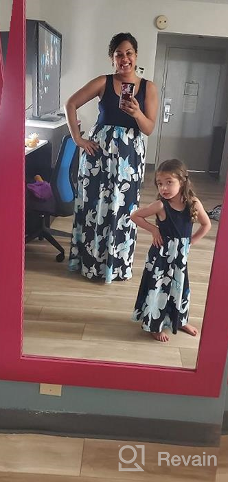 img 1 attached to Qin Orianna Floral Family Matching Mother-Daughter Dresses review by Cody Siger