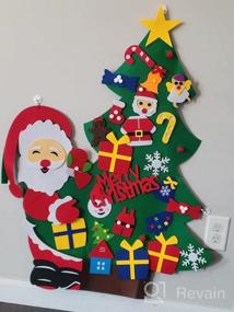 img 7 attached to Набор рождественской елки из войлока 3 фута для детской стены, войлочное дерево Shareconn с 31 съемным украшением для малышей, настенные рождественские подарки с украшением Санты