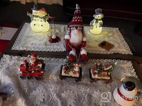 img 5 attached to GMOEGEFT Sled Christmas Gnome Plush, Handmade Swedish Santa Gnome Tomte With Sleigh, Scandinavian Elf Nisse Christmas Decoration