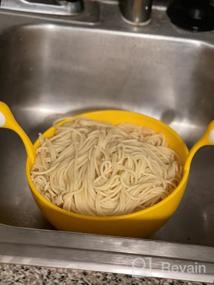 img 8 attached to OTOTO Spaghetti Monster - многоцелевое кухонное сито и дуршлаг для слива макарон и овощей - не содержит бисфенола А и легко моется - фиолетовый