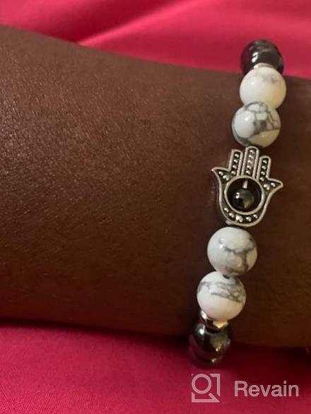 img 1 attached to 🧿 Preziosa4u Hamsa Hand Bracelet - Talisman Fatima Hand Bracelet with Beads - Evil Eye Hamsa Hand Jewelry review by Demetrius Holt