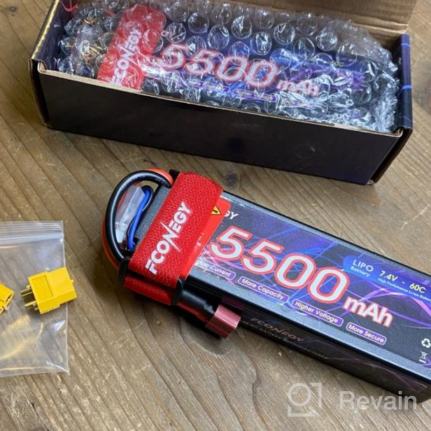 img 1 attached to FCONEGY 2S Lipo Battery 7.4V RC Battery Pack 60C 5500MAh Hardcase With Deans/T Connector And XT60 Plug For RC Cars Trucks Truggy Boat 1/8 1/10, RC Racing (2 Packs) review by David Alexander