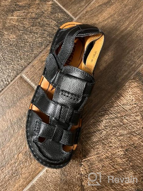 img 1 attached to Ultimate Comfort and Style: UPIShi Leather Sandals Fisherman Adjustable Men's Shoes review by Will Randles