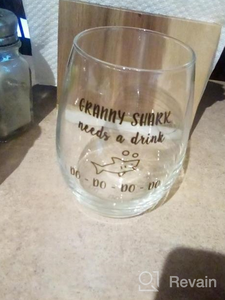 img 1 attached to Libbey 15Oz Stemless Wine Glass With 'Baby Shark Do Do Do' Funny Novelty Saying For Your Loved Ones, Babe review by Thong Pilla