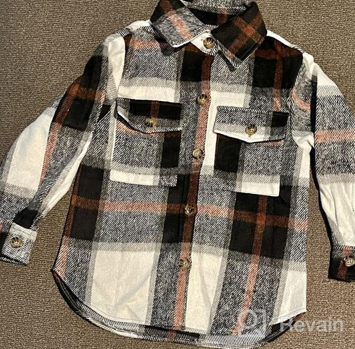 img 1 attached to 👶 Cozy Flannel Button Jacket for Boys - Toddler Sleeve Jacket in Tops, Tees & Shirts review by Kenneth Mills