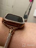 img 1 attached to Secbolt Bling Band And Case Compatible With Apple Watch Band 38Mm 40Mm 41Mm 42Mm 44Mm 45Mm, Women Dressy Metal Bracelet With Rhinestone Bumper For IWatch Series 8/7/SE/6/5/4/3/2/1 review by Peggy Petty