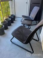 img 1 attached to Keter Resin Wicker Patio Furniture Set With Side Table And Outdoor Chairs, Whiskey Brown - 5 Piece Set review by Janet Baker