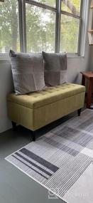 img 7 attached to Joveco Microfiber Button Tufted Ottoman Bench - 41.9 Inches - Light Green - Rectangular - With Built-In Storage