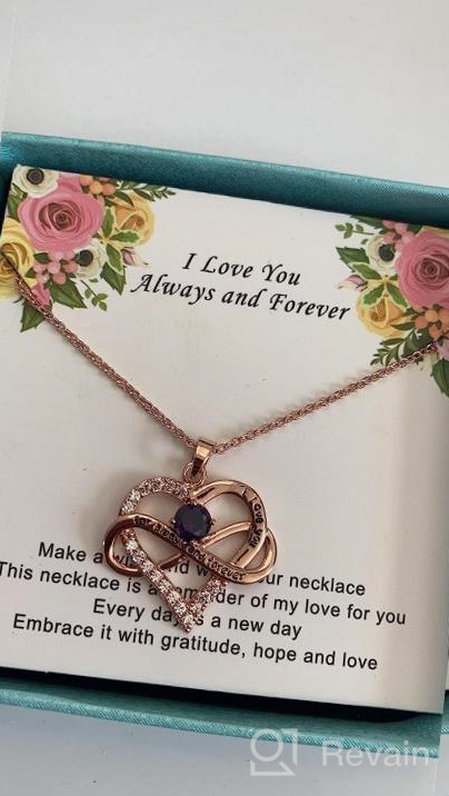 img 1 attached to Infinity Love Pendant Necklace: Sovesi Birthstone Necklaces For Women, Perfect Birthday Jewelry Gift For Sisters & Girls review by Michael Luna