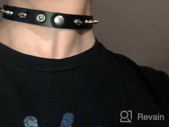 img 1 attached to 🌑 Edgy Punk Studded Spike Bracelet: Goth Leather Cuff Bangle for Rock & Halloween Style review by Richard Orozco