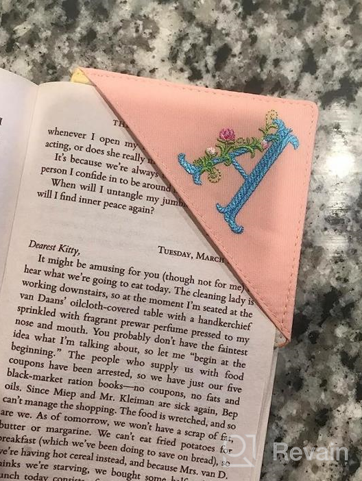 img 1 attached to Personalized Leather Corner Bookmarks Set Of 2 With Embroidered Initials - Unique And Cute Book Lover Gift From USA By ABAMERICA review by Brent Mosley