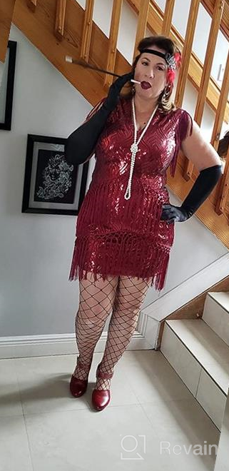 img 1 attached to 💃 Vintage Art Deco Dress - BABEYOND Roaring 20s Sequins Beaded Dress with Long Fringes, Great Gatsby Flapper Dress review by Sarah Johnson